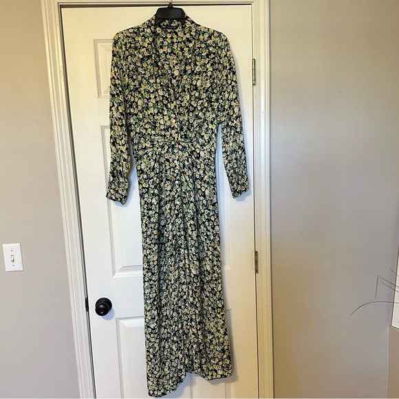 ZARA Floral Button Up Collar Maxi Dress - Picture 8 of 10
